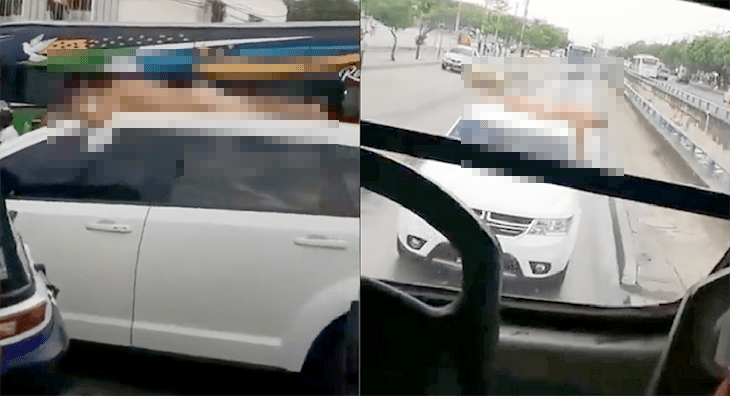 Na Colômbia, mulher dirige carro com marido pelado no teto para perdoar traição | vídeo