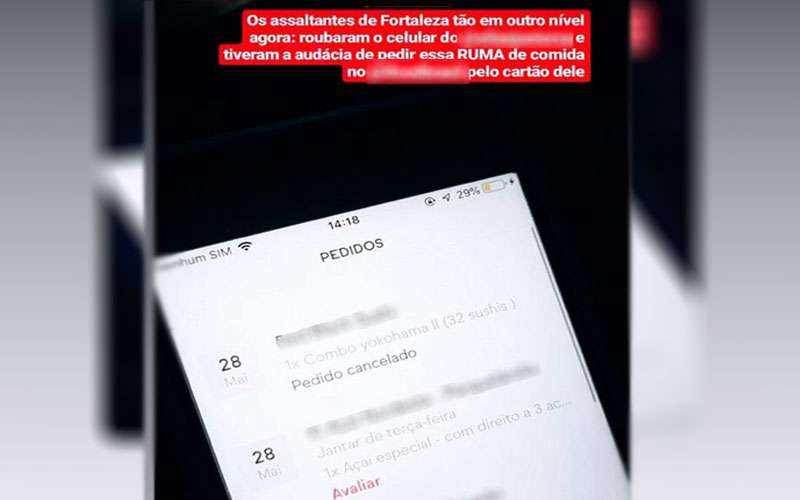 Você está visualizando atualmente Ladrão usa aplicativo em celular que roubou para pedir comida e acaba preso em Fortaleza