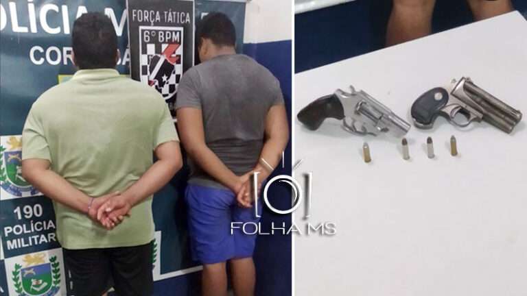 Dupla envolvida em briga é presa pela Força Tática com arma de fogo