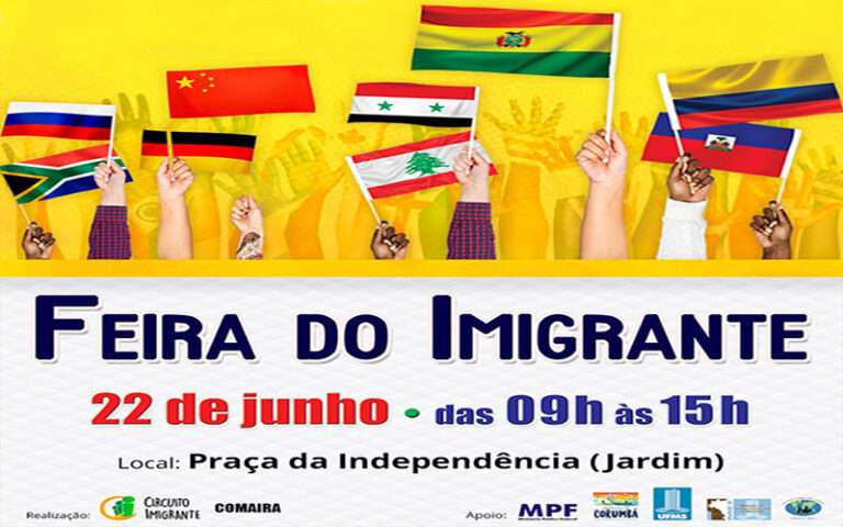Feira do Imigrante será neste sábado no Jardim da Independência em Corumbá