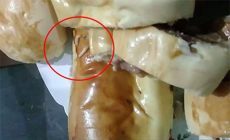 Você está visualizando atualmente Vídeo mostra larvas dentro de salgado comprado por cliente em padaria de Corumbá