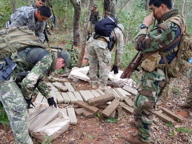 Ação na fronteira prende 2 e descobre 4.200 kg de maconha em mata