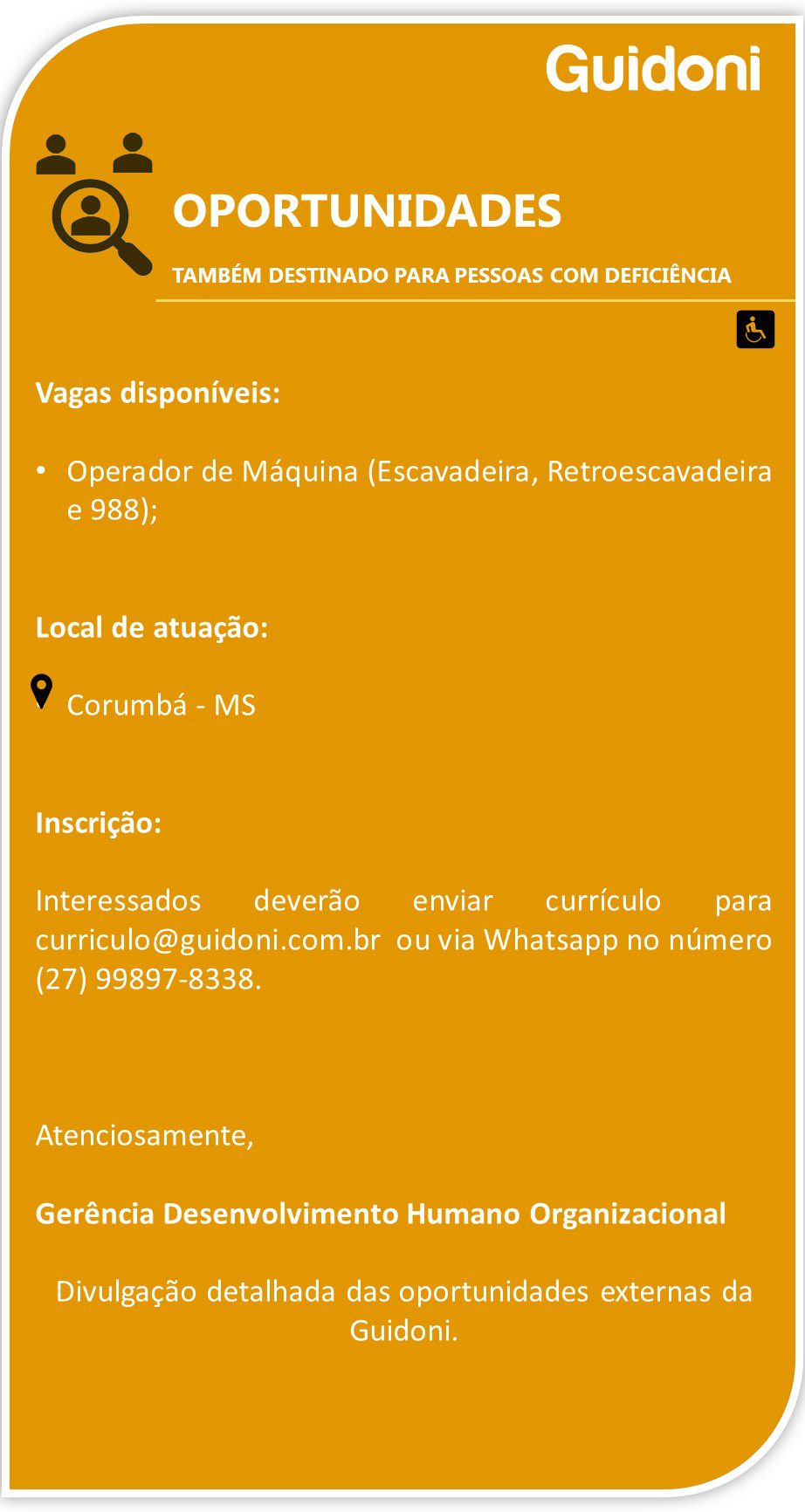 Empresa de recrutamento divulga vaga para Operador de Maquinas em Corumbá 2 vagas