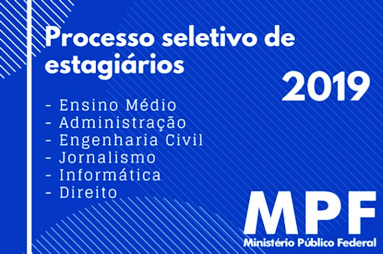 MPF abre processo seletivo para contratação de estagiários de nível médio e superior