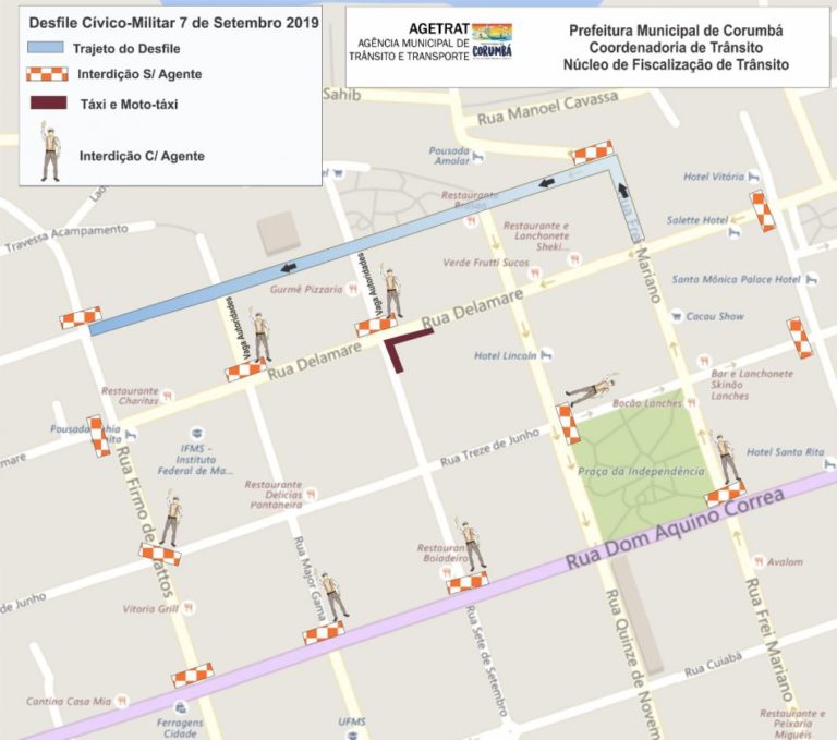 AGETRAT vai interditar 13 pontos para desfile de 07 de setembro