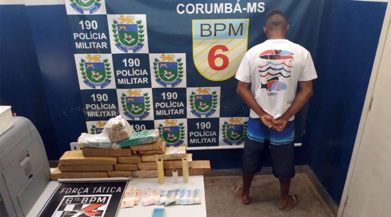 Homem é preso por tráfico de drogas e Força Tática apreende mais de 11 quilos de maconha na Cervejaria