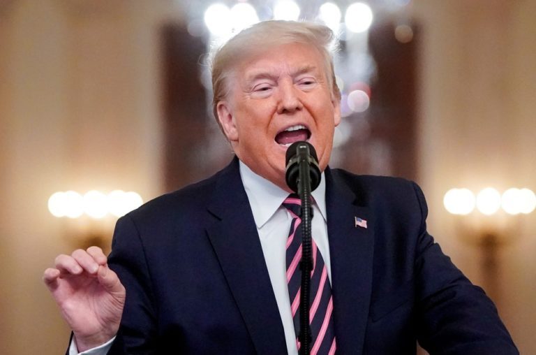 Donald Trump, presidente dos EUA, faz as primeiras declarações — Foto: Joshua Roberts/Reuters