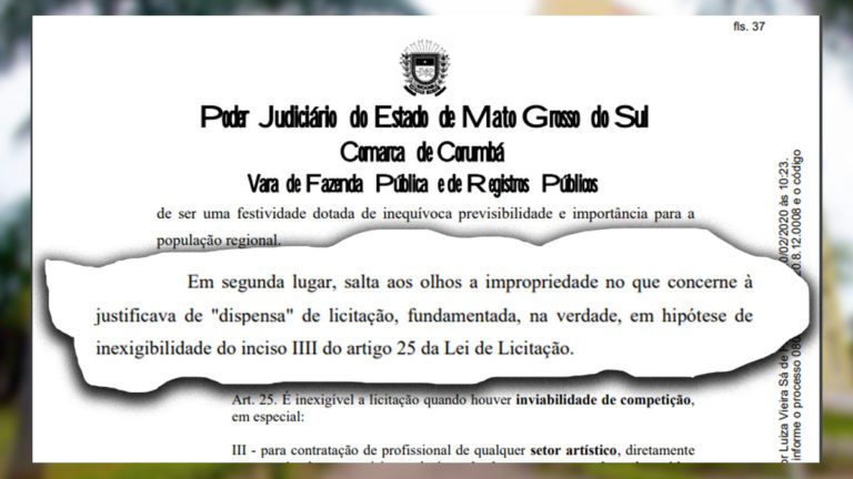 Juíza vê improbidade em ato que dispensou licitação para contratar empresa no carnaval de Corumbá