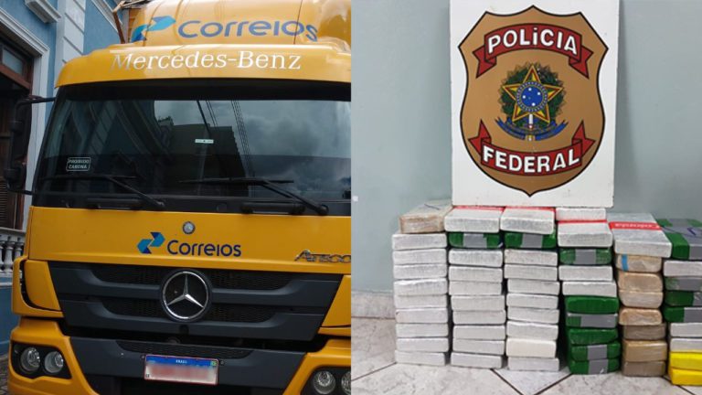 PF apreende 59 Kg de cocaína em caminhão que presta serviços para os Correios|vídeo