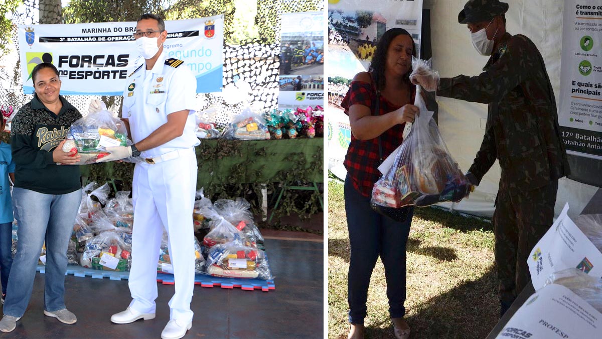Leia mais sobre o artigo Exército e Marinha realizam entrega de alimentos para famílias atendidas pelo programa Forças do Esporte