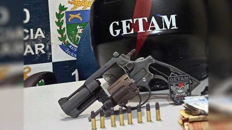 GETAM apreende arma de fogo no bairro Maria Leite