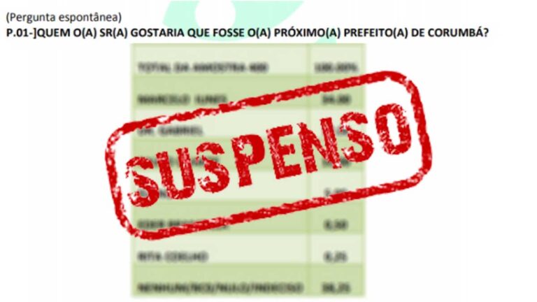 Justiça determina retirada de pesquisa irregular sobre intenção de votos em Corumbá