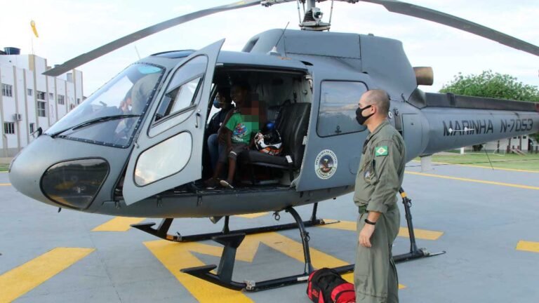 Criança de 5 anos é socorrida pela Marinha no Pantanal