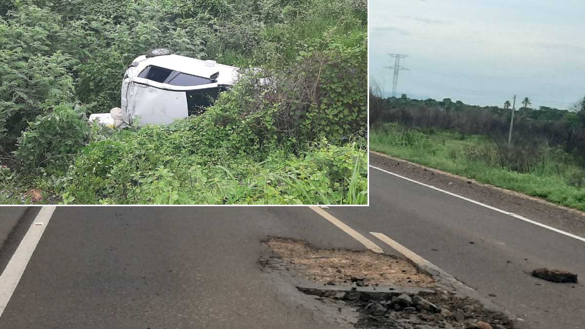 Leia mais sobre o artigo Carro capota após passar em buraco e criança sai em busca de ajuda para família na BR-262