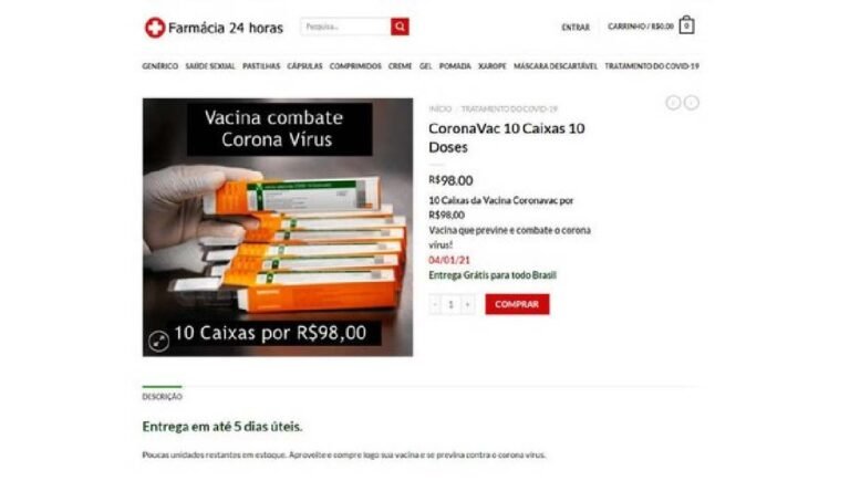Procon-MS alerta para fraudes na venda de vacinas para Covid-19 pela internet