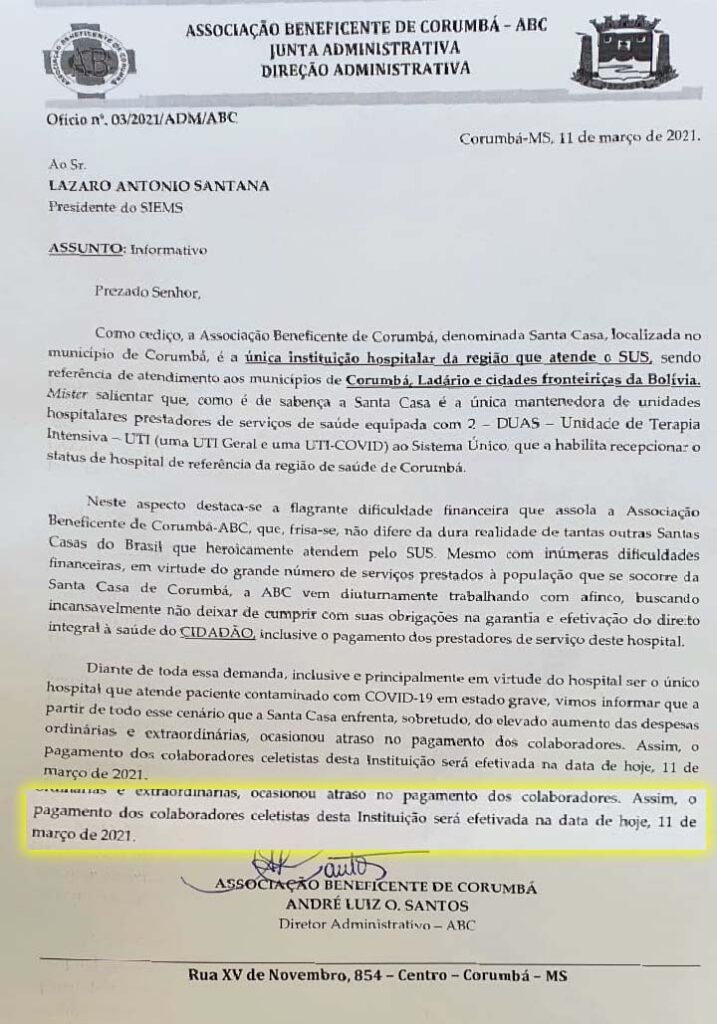 Após mobilização, Santa Casa promete efetuar pagamento de servidores nesta quinta-feira 2 acordo santa casa