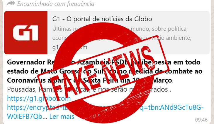 Mensagem sobre proibição da pesca em MS trata-se de “fake news”