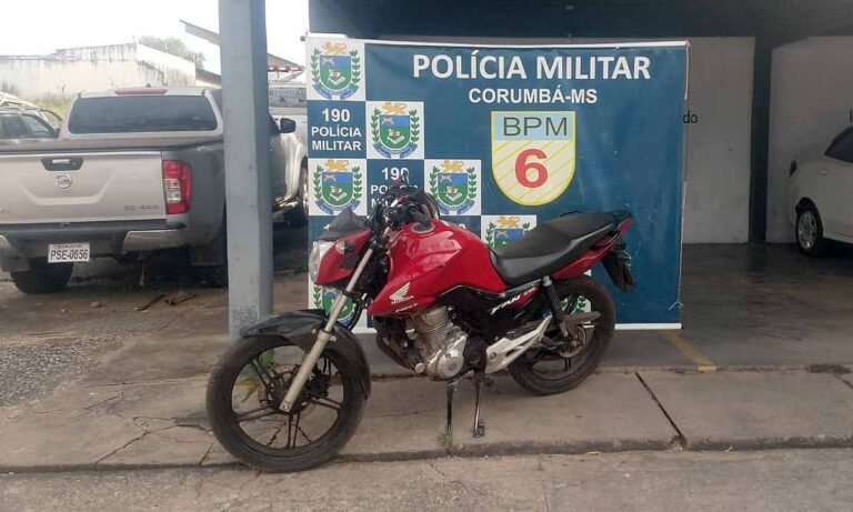 Denúncia leva PM até motocicleta roubada em Corumbá