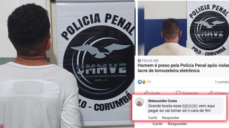 Homem é preso após romper tornozeleira eletrônica e ameaçar policiais nas redes sociais