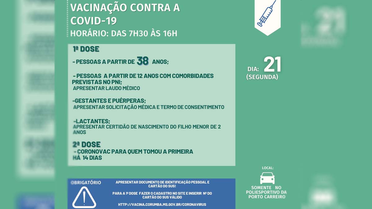 vacina segunda feira