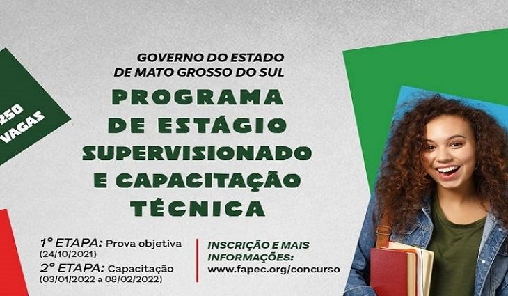 Inscrições para 250 vagas de estágios no Governo do Estado terminam nesta terça-feira