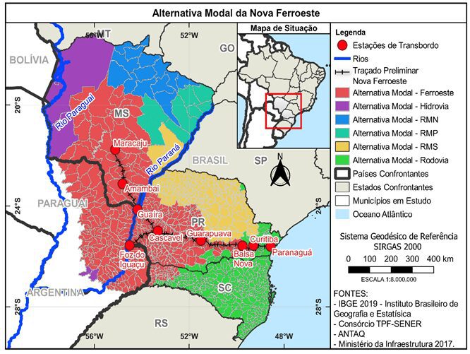 Mapa Nova Ferroeste