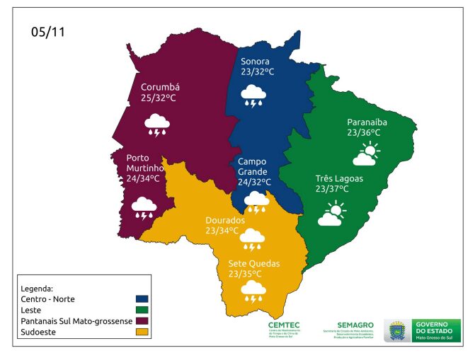 Final de semana tem novo alerta de tempestades e ventos de até 70Km em MS 2 dia5