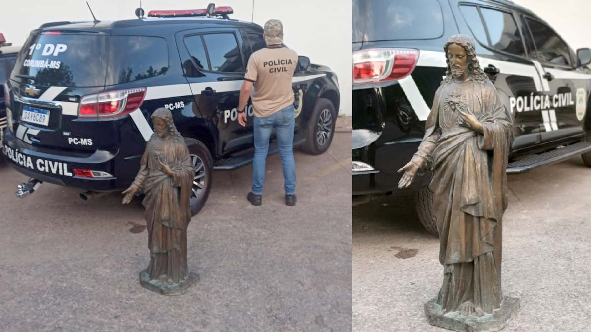 Você está visualizando atualmente Polícia Civil recupera estatua de bronze furtada do cemitério em Corumbá em 2015
