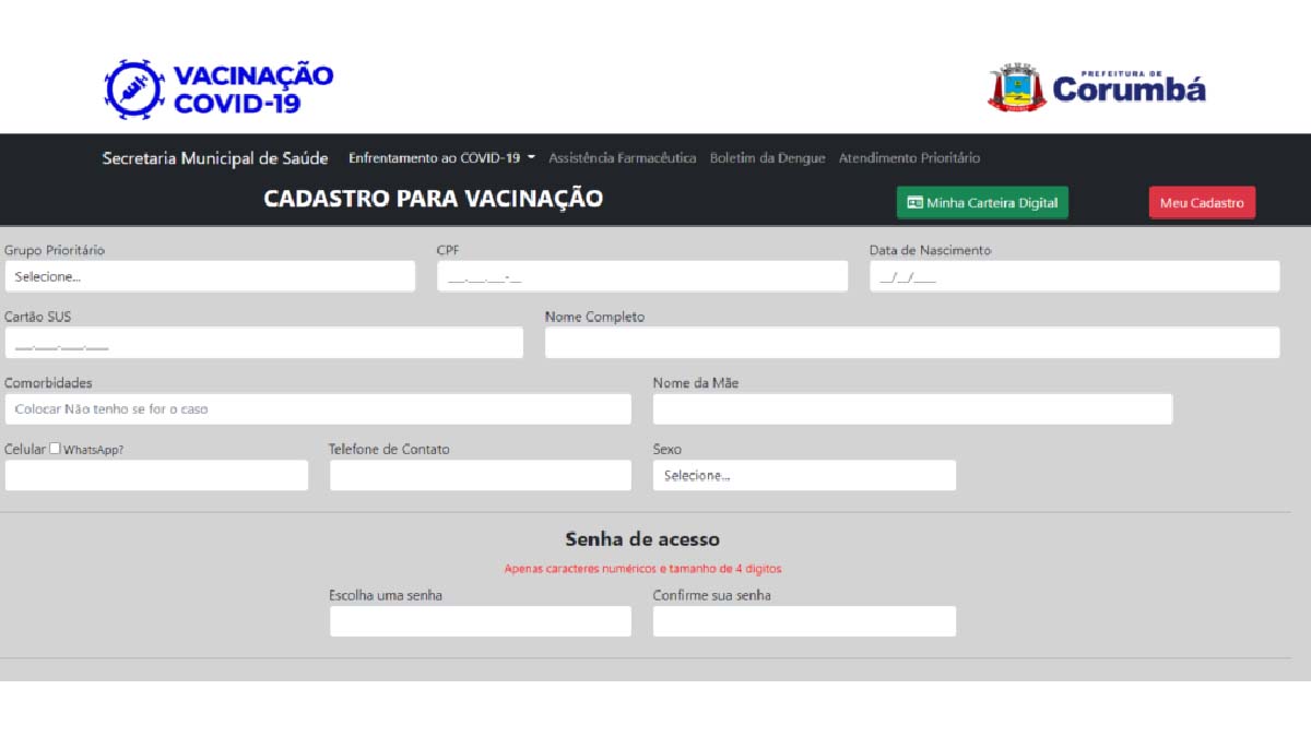 cadastro vacinacao