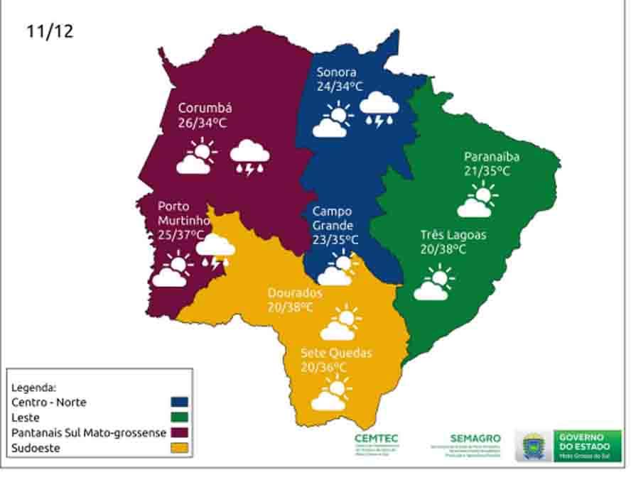 previsao11 12 chuva em MS