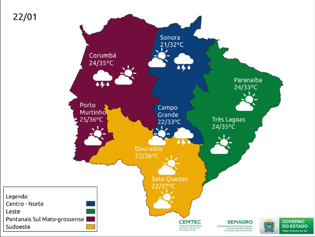 mapa tempo 22 janeiro
