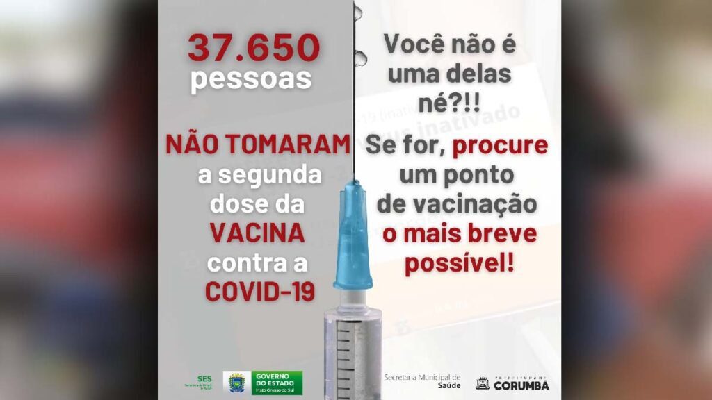 Com avanço da Covid-19 secretaria de saúde de Corumbá convoca população para vacinação 2 vacina