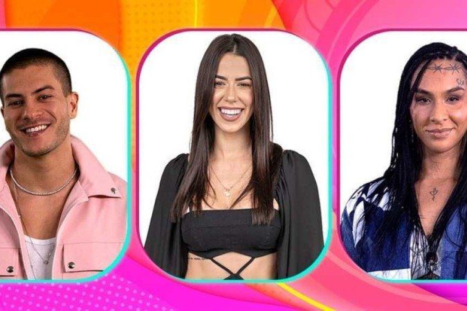 No BBB-22, Arthur Aguiar, Larissa Tomásia e Linn da Quebrada formam o sexto paredão