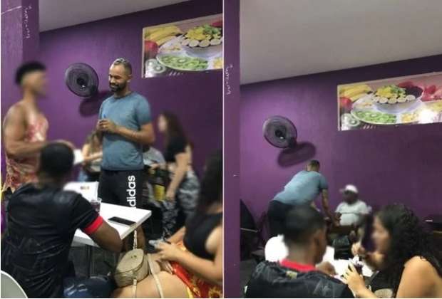 Ex-goleiro Bruno inaugura loja, recebe convidados e serve lanches no RJ