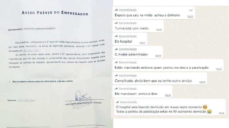 Enfermeiros denunciam represália por apoio à greve na Santa Casa de Corumbá
