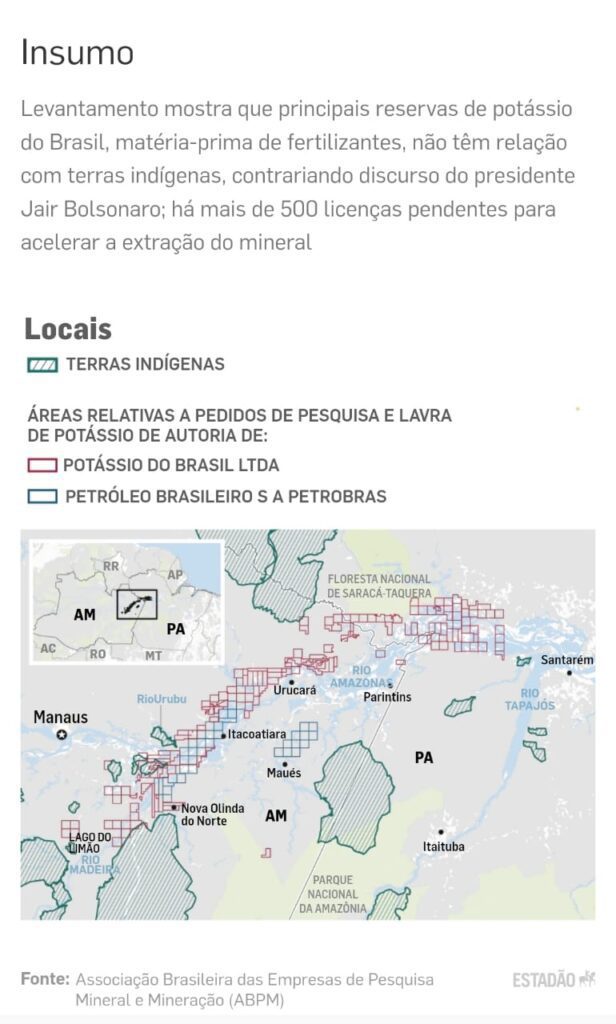 No Amazonas, minas de potássio ficam em sua maioria fora das terras indígenas 2 WhatsApp Image 2022 03 08 at 08.45.39