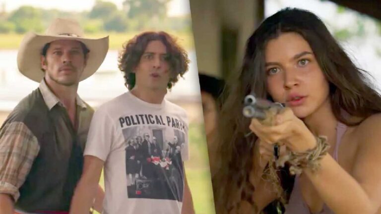 Juma coloca Tadeu e Jôve para correr a tiros no primeiro encontro do casal em Pantanal