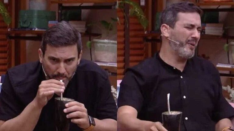 André Marques é criticado por cuspir tereré ao vivo em programa “horrível, parece boldo”