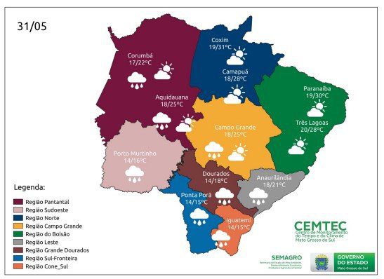 Terça-feira tem previsão de chuva em diferentes regiões do Estado 3 tempo 3105