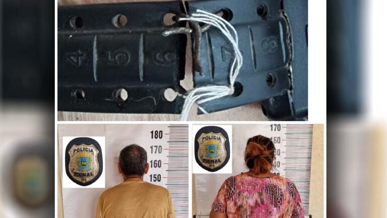Casal é preso após homem romper tornozeleira e tentar remendar com arame e linha de pipa
