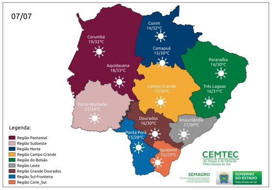 Meteorologia prevê mais um dia seco em MS 3 tempo 0607