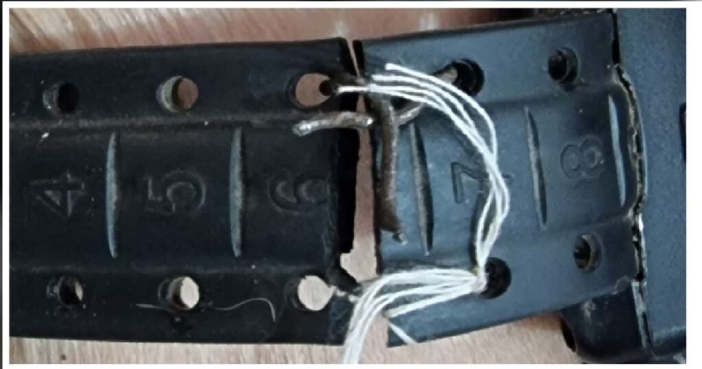 Casal é preso após homem romper tornozeleira e tentar remendar com arame e linha de pipa 2 tornozeleira rompida