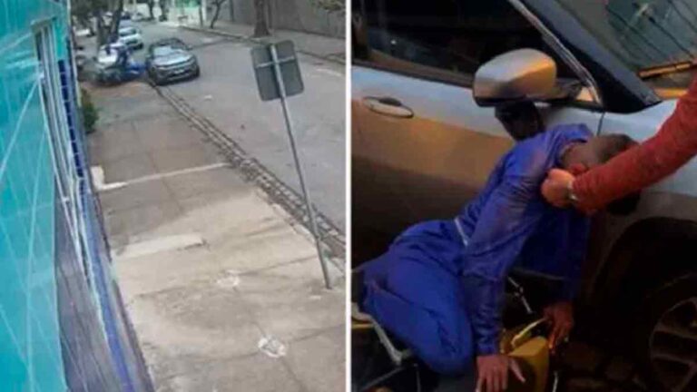 Vídeo mostra mulher atropelando criminosos que tentavam assaltar seu marido em Santos