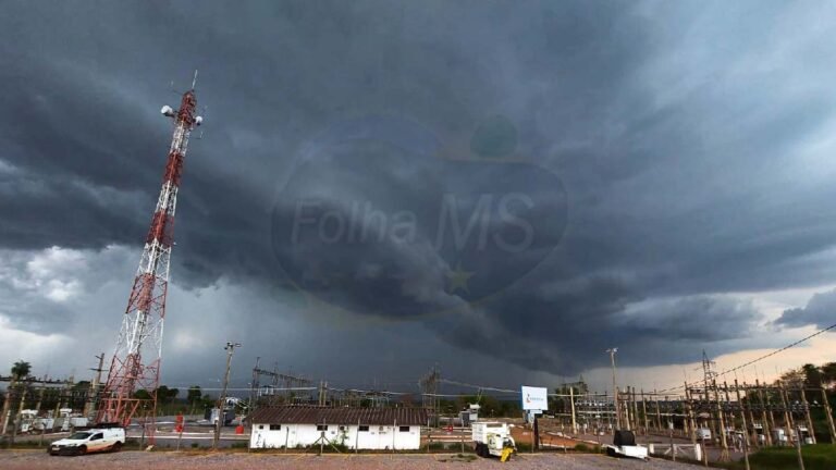 Tempestades isoladas devem atingir Mato Grosso do Sul nesta quarta-feira, com risco de ventos fortes e descargas elétricas em várias regiões.