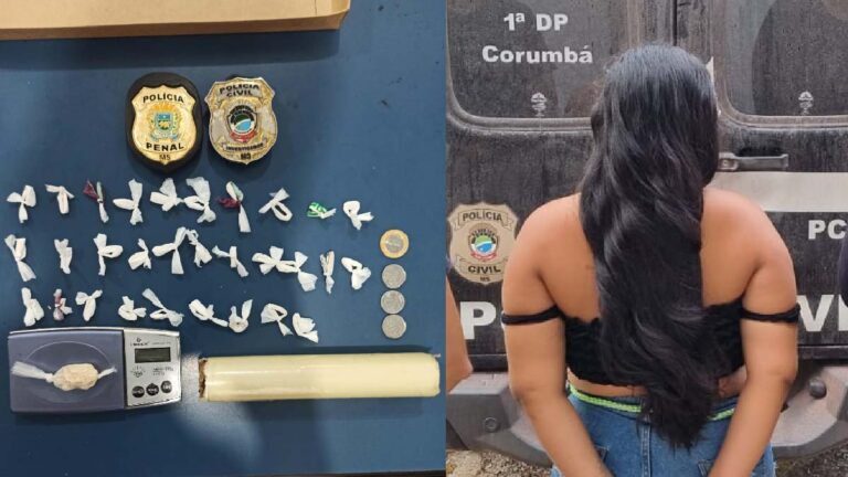 Polícias Penal e Civil prendem mulher por tráfico de drogas na parte alta de Corumbá
