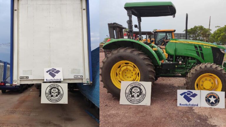 Receita e Polícia Civil recuperam trator furtado no interior de São Paulo