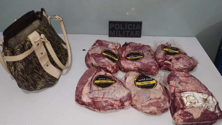 Após furtar mercadorias mulher retorna a supermercado e acaba presa com seis peças de carne