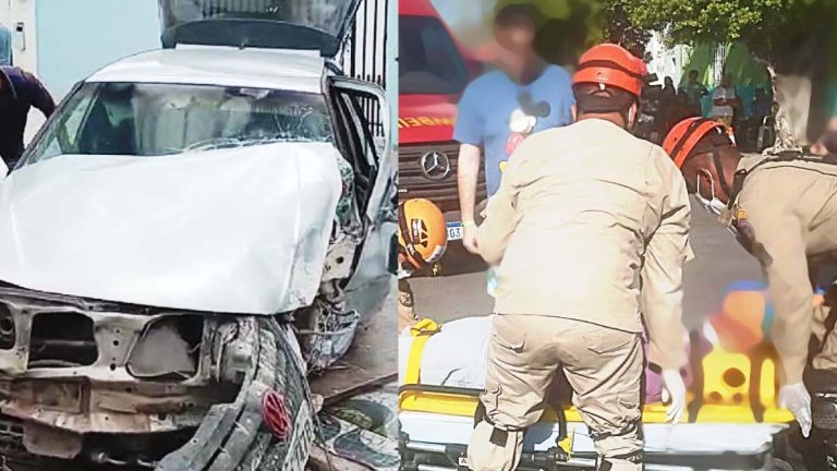 Motorista tem crise convulsiva e bate carro contra muro na parte alta de Corumbá
