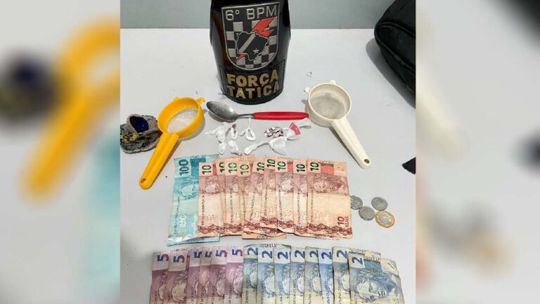 Força Tática prende homem por tráfico de drogas no Centro América