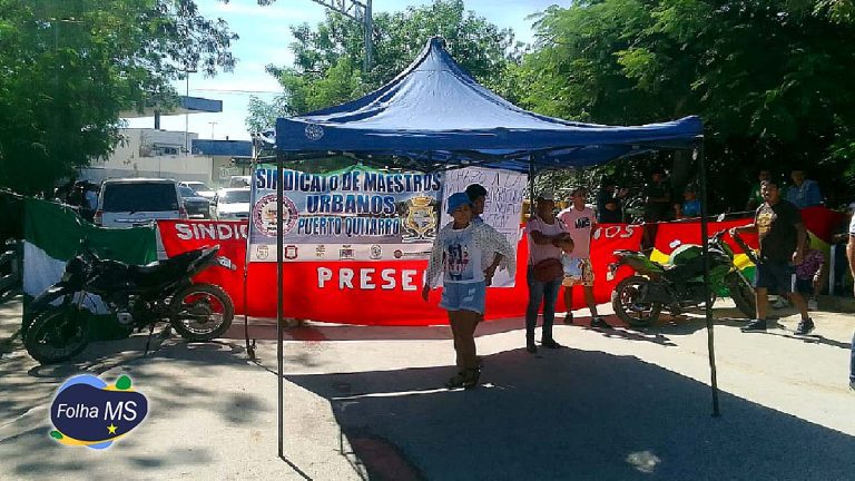 Manifestação de professores bolivianos interdita fronteira de Corumbá pela terceira vez